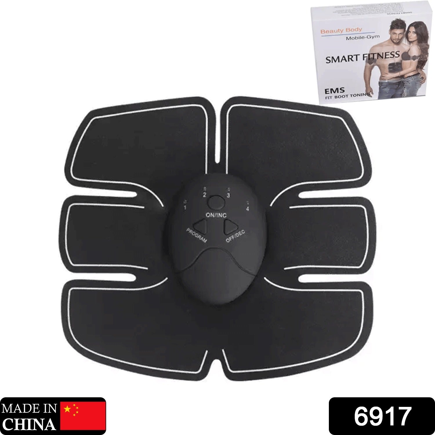 6 Pack Abs Stimulator Wireless | Rechargeable Abdominal & Muscle Exerciser Training Device | Body Massager Fitness Abs Maker for Men & Women