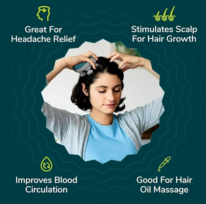 Caresmith Revive Scalp Massager | 96 Silicon Kneading Points with Detachable Heads | Scalp, Body & Head Massager for Hair Growth (Black)
