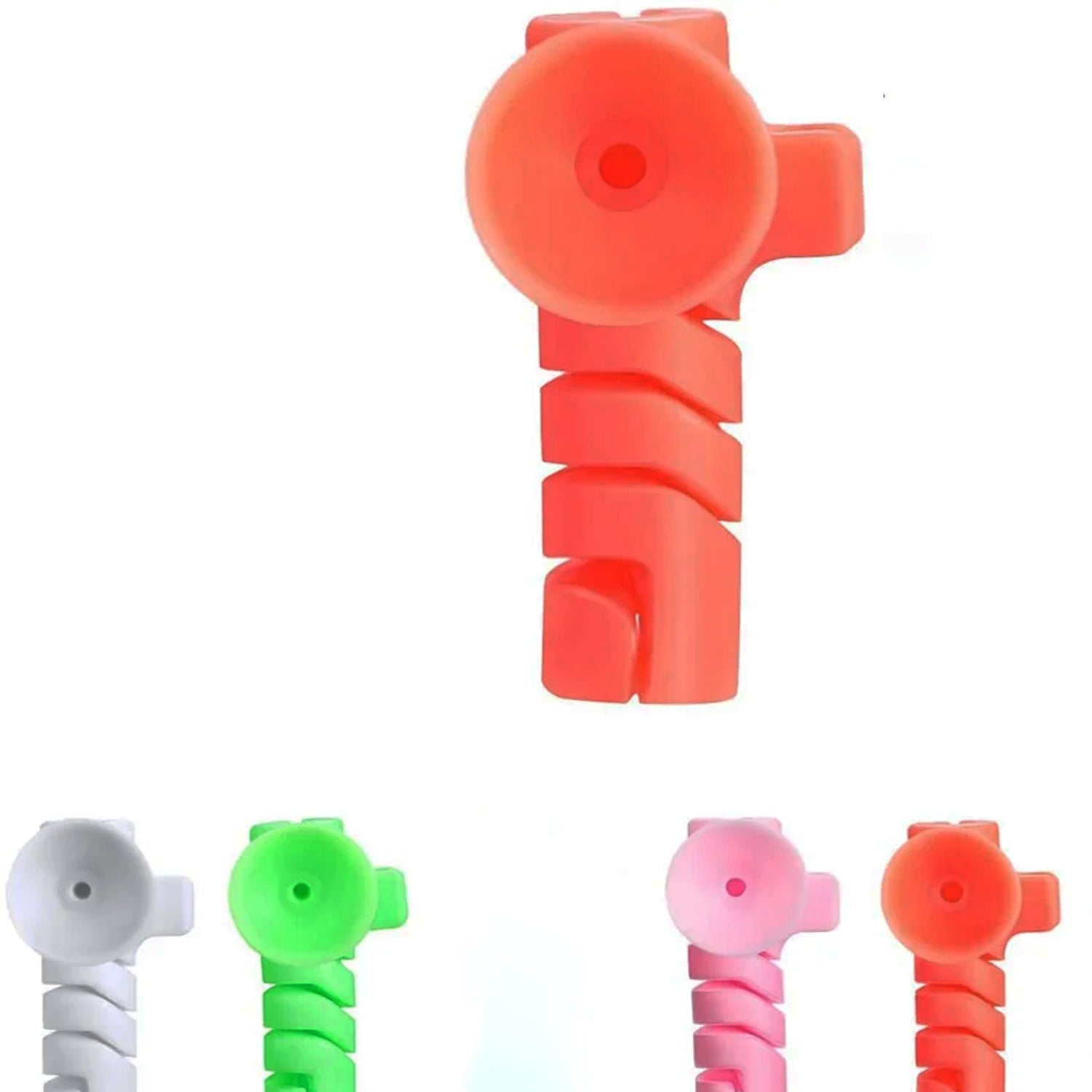 FlexiGuard™ Cable Protector – Prevents Charger Breakage & Extends Life(Suction Winder  4 Pcs Set)