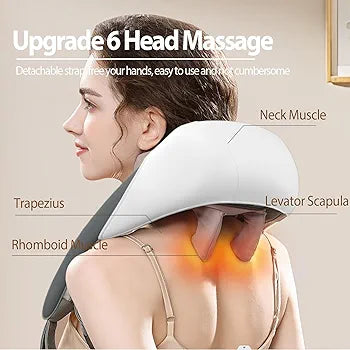 Electric Neck & Shoulder Massager with Heat | Rechargeable Deep Tissue Massage Device | Pain Relief & Relaxation Tool for Cervical, Back & Shoulder