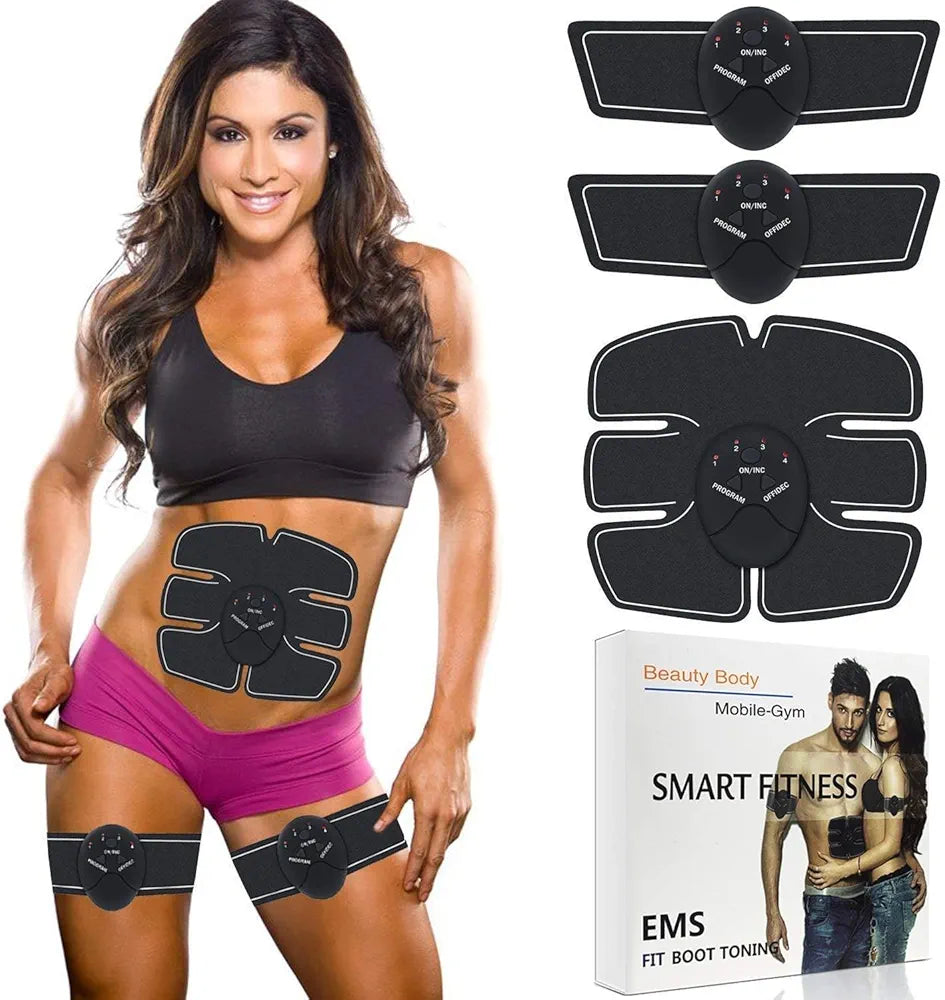 6 Pack Abs Stimulator Wireless | Rechargeable Abdominal & Muscle Exerciser Training Device | Body Massager Fitness Abs Maker for Men & Women