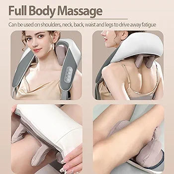 Electric Neck & Shoulder Massager with Heat | Rechargeable Deep Tissue Massage Device | Pain Relief & Relaxation Tool for Cervical, Back & Shoulder