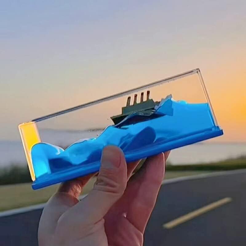 Car Interior Dashboard Decoration | Floating Water Cruiser Ship Iceberg Ornament | Home Decor, Desk Paperweight & Gift Item for Car Lovers