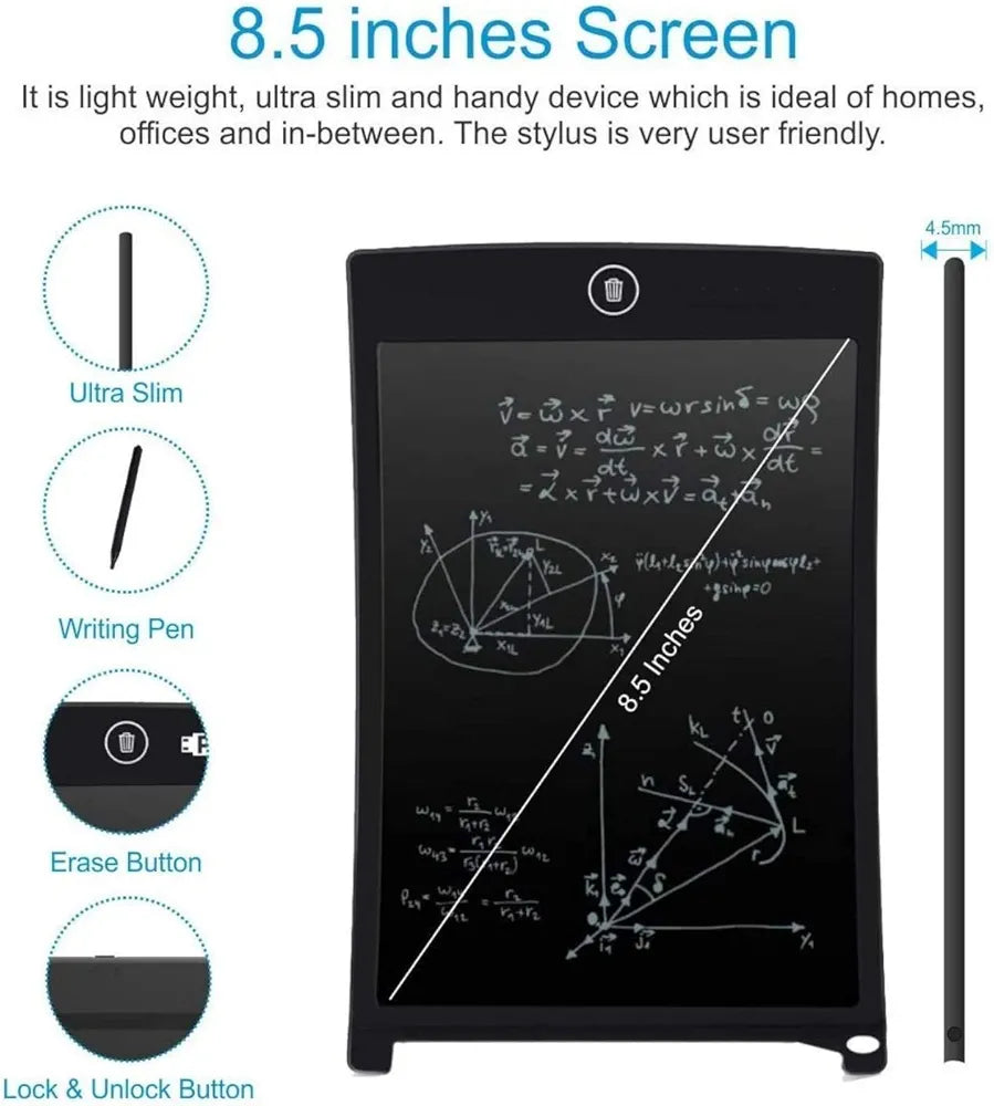 LCD Writing Tablet | 8.5 Inch Digital Drawing & E-Writer Pad Notepad