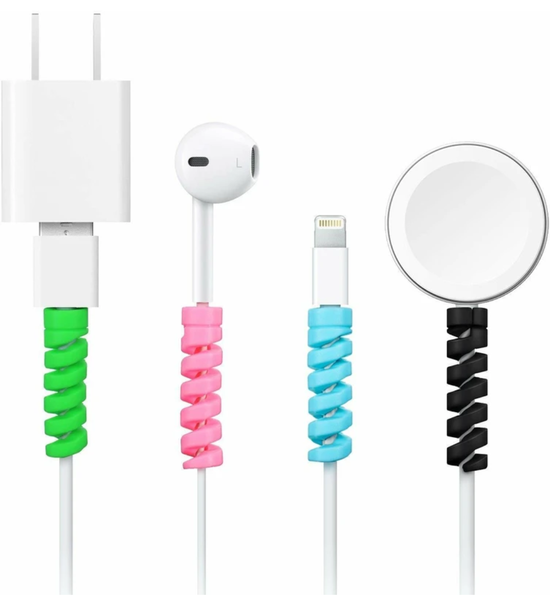 FlexiGuard™ Cable Protector – Prevents Charger Breakage & Extends Life(Suction Winder  4 Pcs Set)