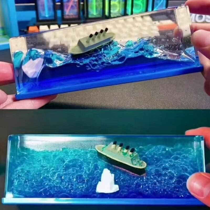 Car Interior Dashboard Decoration | Floating Water Cruiser Ship Iceberg Ornament | Home Decor, Desk Paperweight & Gift Item for Car Lovers