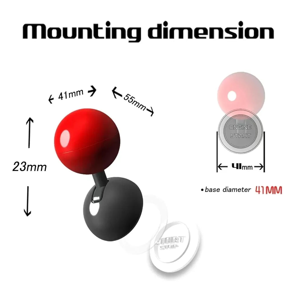 Car Push Start Button Rocker  Cover Ball Design (1 Pc)