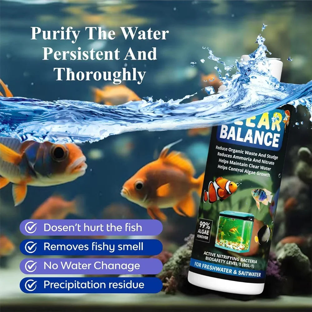 Fish Tank Algae Remover | Pond Algaecide & Moss Cleaner | Removes Green Algae, Improves Water Clarity & Maintains Healthy Aquarium