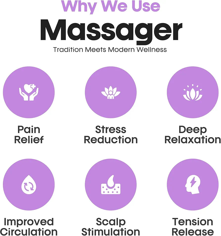 ScalpZen Revive Massager | 96 Silicone Kneading Points | Hair Growth & Relaxation Tool (Black)