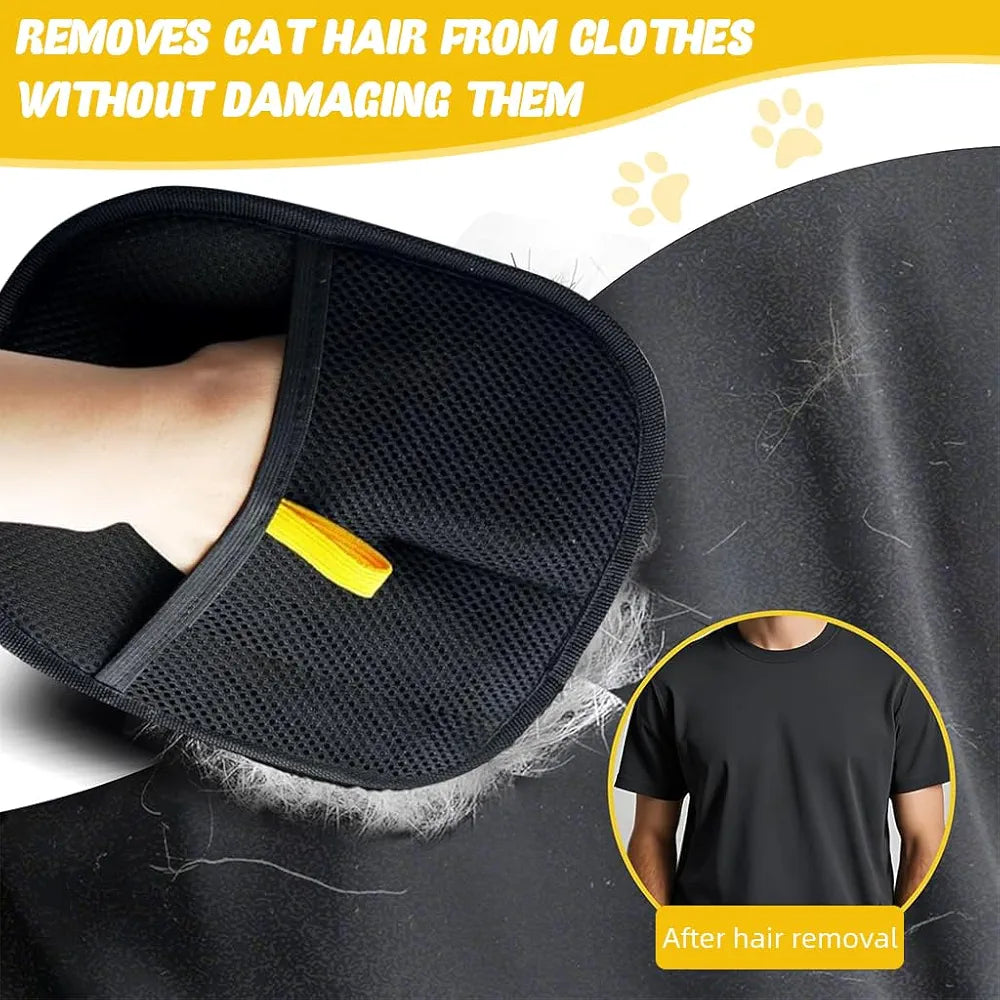 Pet Hair Removal Gloves | Gentle Grooming & Deshedding Gloves for Dogs & Cats | Massage & Loose Fur Remover