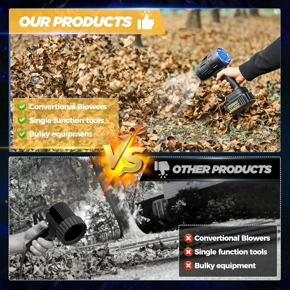 SKYBUCKET Turbo Cordless Leaf Blower | High-Power Airfoil Fan | 2 Batteries + Fast Charger + Carry Bag | Portable Lawn & Garden Air Blower