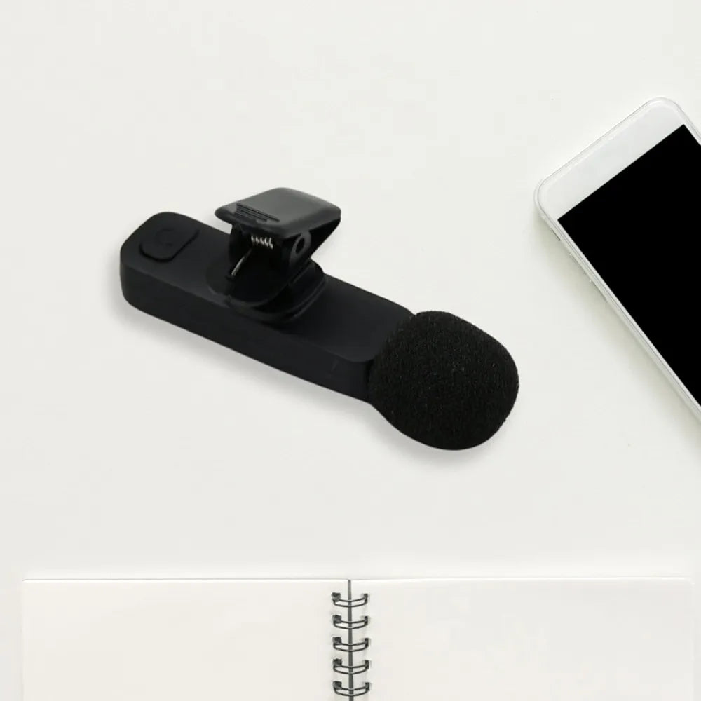 Intelligent Noise Cancelling Wireless Clip-On Microphone | Mini Lapel Collar Mic with Charging Case | Live Streaming & Recording Mic for Type-C & iPhone