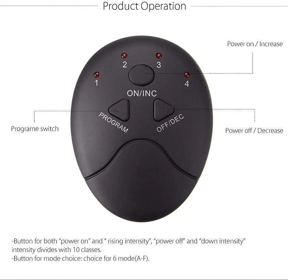 6 Pack Abs Stimulator Wireless | Rechargeable Abdominal & Muscle Exerciser Training Device | Body Massager Fitness Abs Maker for Men & Women