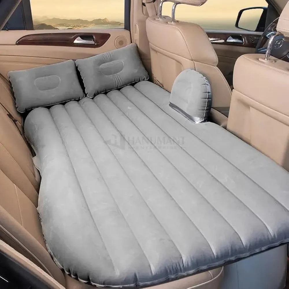 Portable Car Inflatable Bed | Travel Air Sofa with 2 Pillows & Air Pump | Camping & Vacation Back Seat Mattress (Random Color)