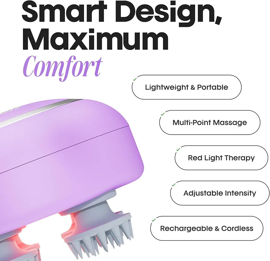 ScalpZen Revive Massager | 96 Silicone Kneading Points | Hair Growth & Relaxation Tool (Black)