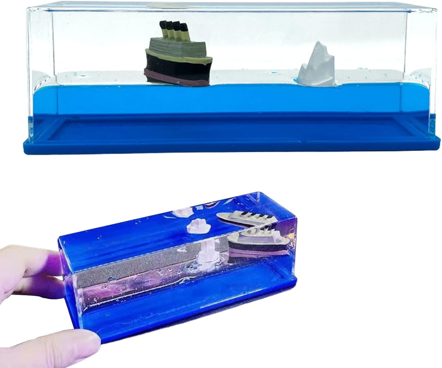 Car Interior Dashboard Decoration | Floating Water Cruiser Ship Iceberg Ornament | Home Decor, Desk Paperweight & Gift Item for Car Lovers