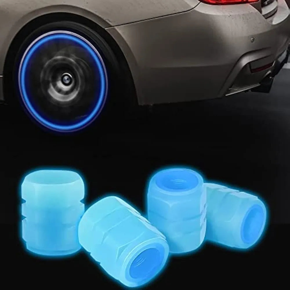 Tyre Valve Caps Luminous Glow Car Tire Valve Cap Covers Vaal Cap (100 Pcs Set)