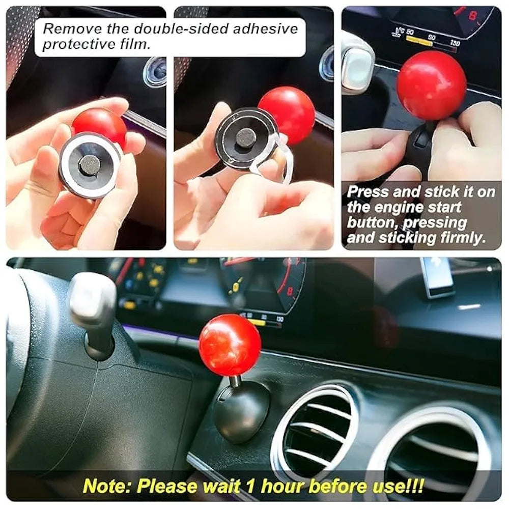 Car Push Start Button Rocker  Cover Ball Design (1 Pc)