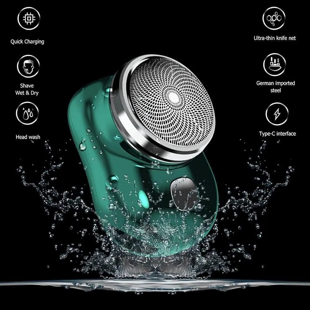 Mini Electric Razor & Rechargeable Shaver for Men | Compact Beard & Mustache Trimmer | Portable Grooming Shaver for Travel & Daily Use