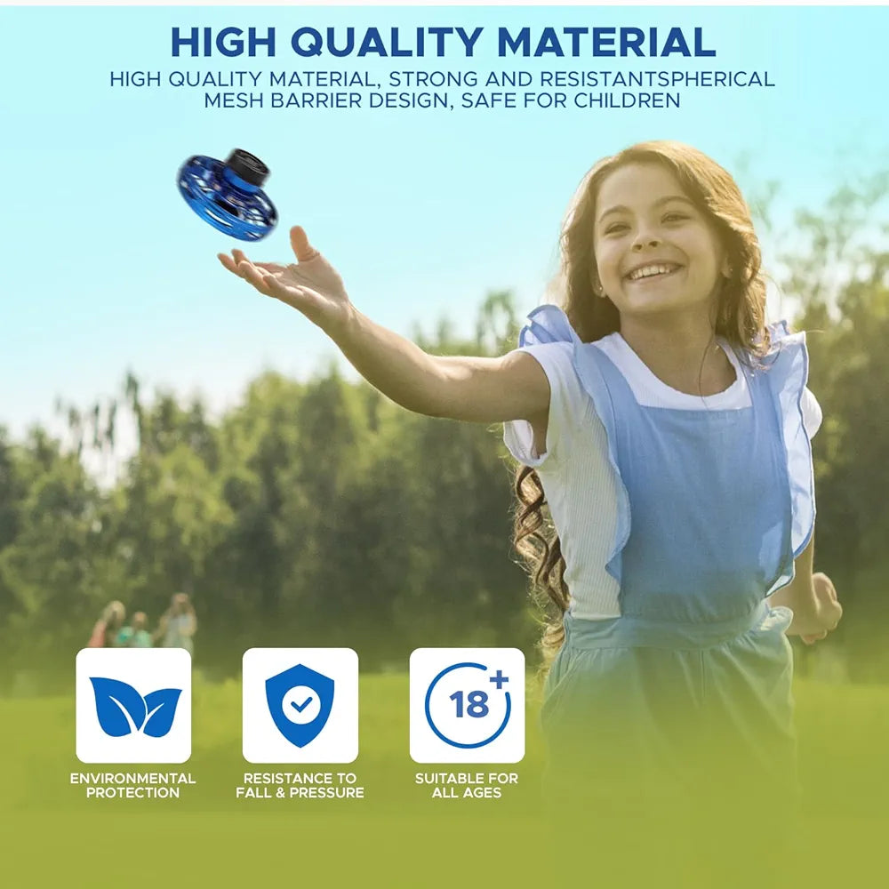 Flying Orb Ball Spinner | Magic Hand-Controlled Hover Toy with LED Lights | Outdoor & Indoor Fun for Kids & Adults (Assorted Color)