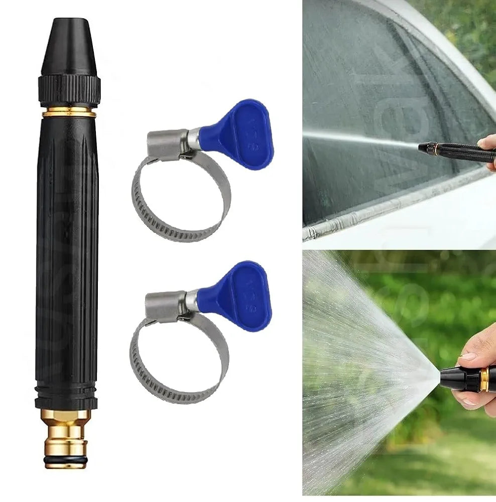 High Pressure Water Spray Nozzle – Portable Hose Attachment (Black) | Adjustable Jet for Car, Bike, Garden, Lawn & Home Cleaning