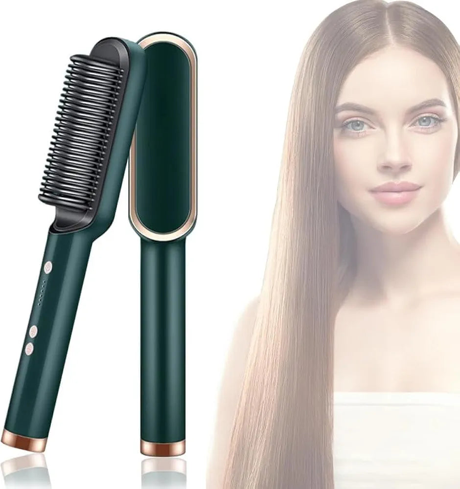 Hair Straightener Comb Brush | Professional Electric Hot Brush with Ceramic Heating | Anti-Frizz, Quick Styling & Safe for All Hair Types