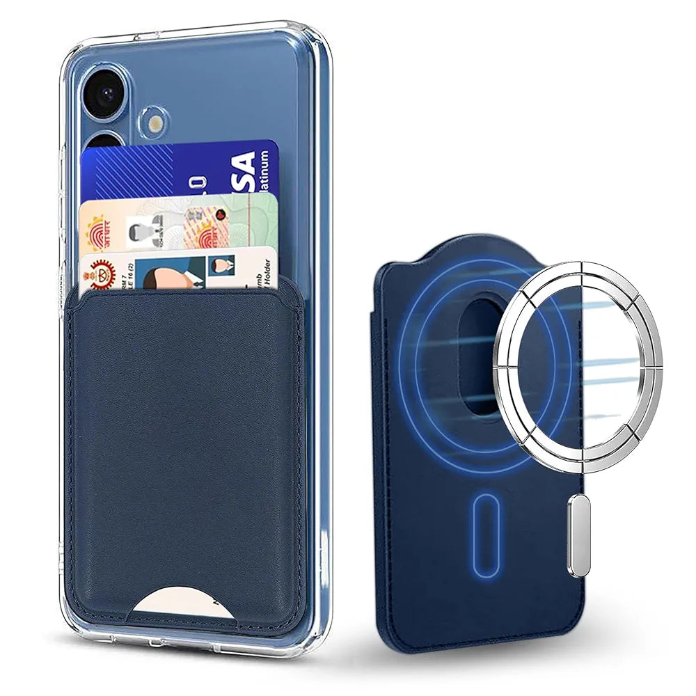MagSafe Mobile Card Wallet Holder | Magnetic Slim Card Case for iPhone | Detachable PU Leather Wallet for Credit, ID & Business Cards