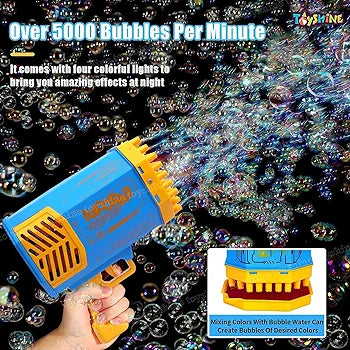 Bubble Gun Machine for Kids | Automatic Soap Bubble Blower with Light & Sound | Fun Outdoor Toy