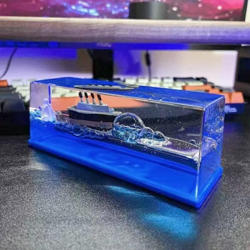 Car Interior Dashboard Decoration | Floating Water Cruiser Ship Iceberg Ornament | Home Decor, Desk Paperweight & Gift Item for Car Lovers
