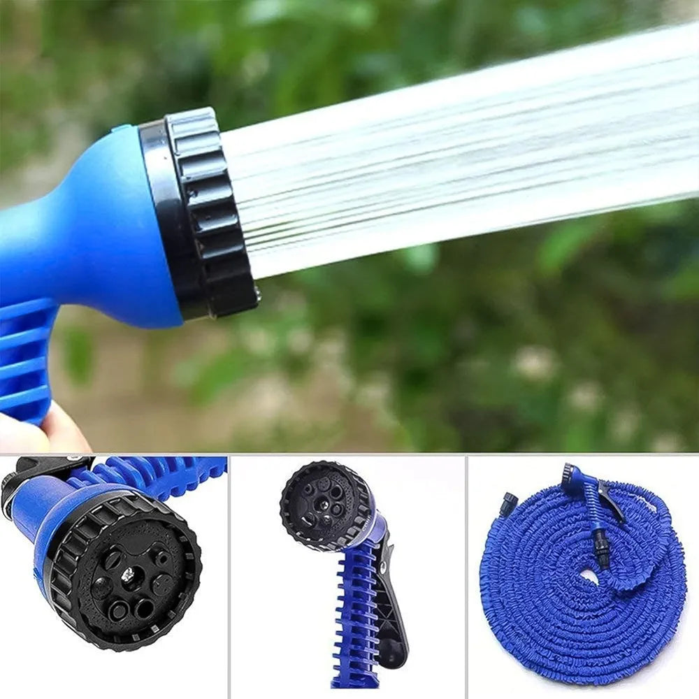 4 Metre Expandable Garden Hose | Magic Flexible Water Pipe with Spray Gun for Gardening & Car Cleaning (1 Set, Mixed Color)