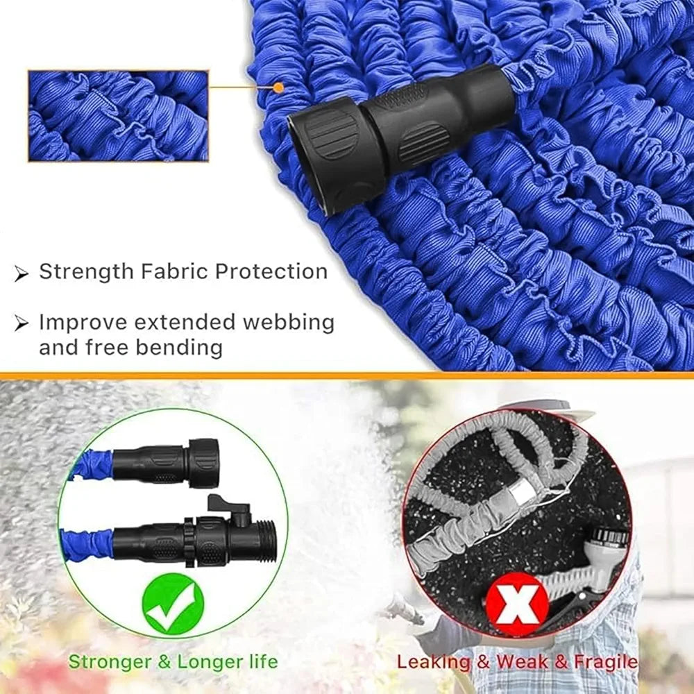 4 Metre Expandable Garden Hose | Magic Flexible Water Pipe with Spray Gun for Gardening & Car Cleaning (1 Set, Mixed Color)