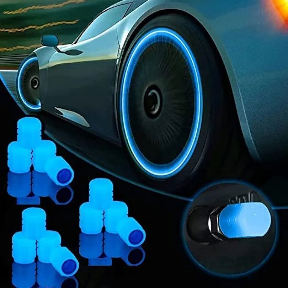 Tyre Valve Caps Luminous Glow Car Tire Valve Cap Covers Vaal Cap (100 Pcs Set)