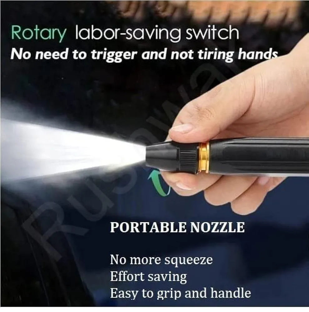 High Pressure Water Spray Nozzle – Portable Hose Attachment (Black) | Adjustable Jet for Car, Bike, Garden, Lawn & Home Cleaning