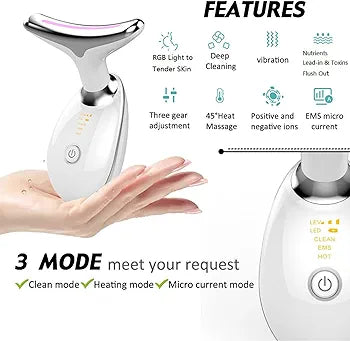 Wrinkle Removal & Skin Tightening Tool | Neck and Face Firming Device | Anti-Aging Massager for Lifting, Collagen Boost & Rejuvenated Skin