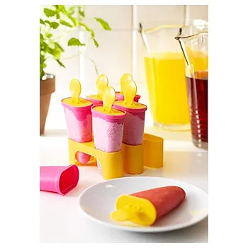 Plastic Ice Candy Maker Kulfi Maker Moulds Set With 6 Cups (Multicolour)