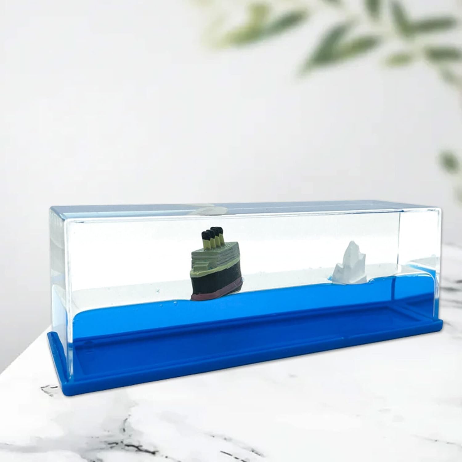 Car Interior Dashboard Decoration | Floating Water Cruiser Ship Iceberg Ornament | Home Decor, Desk Paperweight & Gift Item for Car Lovers
