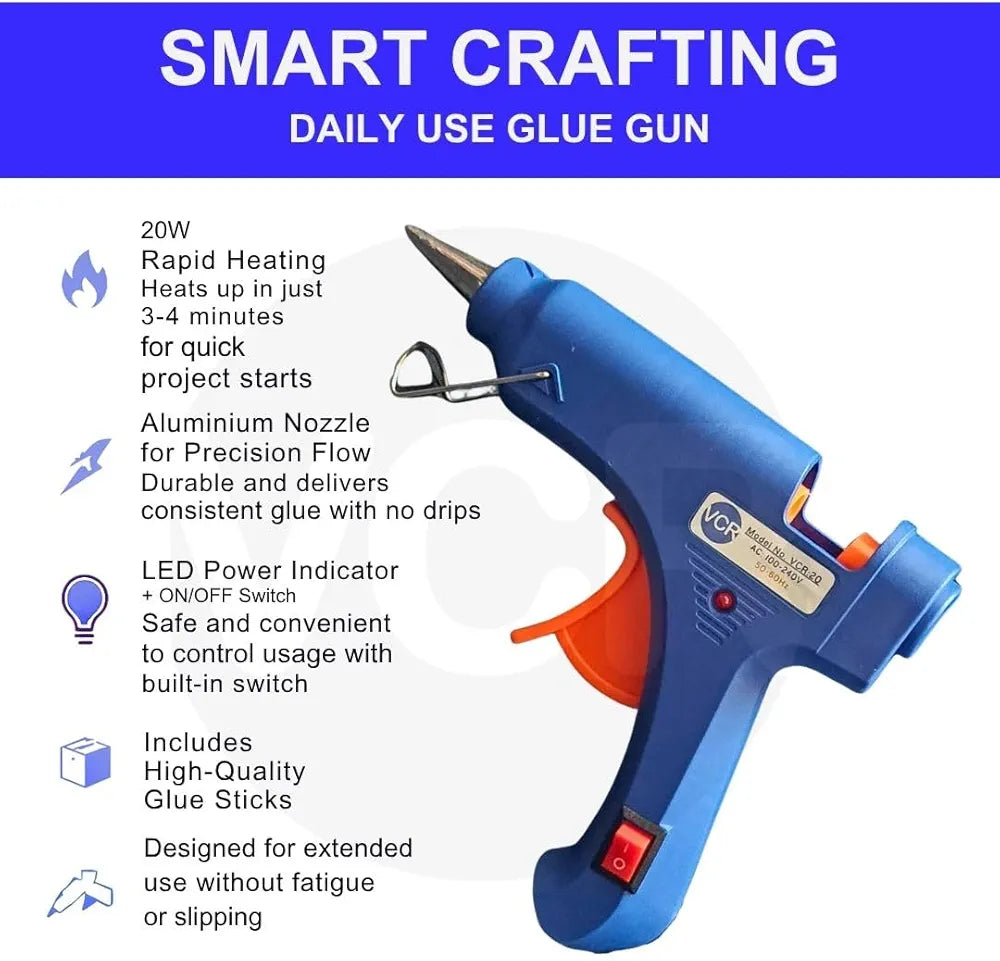 Hot Melt Glue Gun 60W | Electric Heating Glue Gun for DIY, Crafts, Repairs & Home Projects