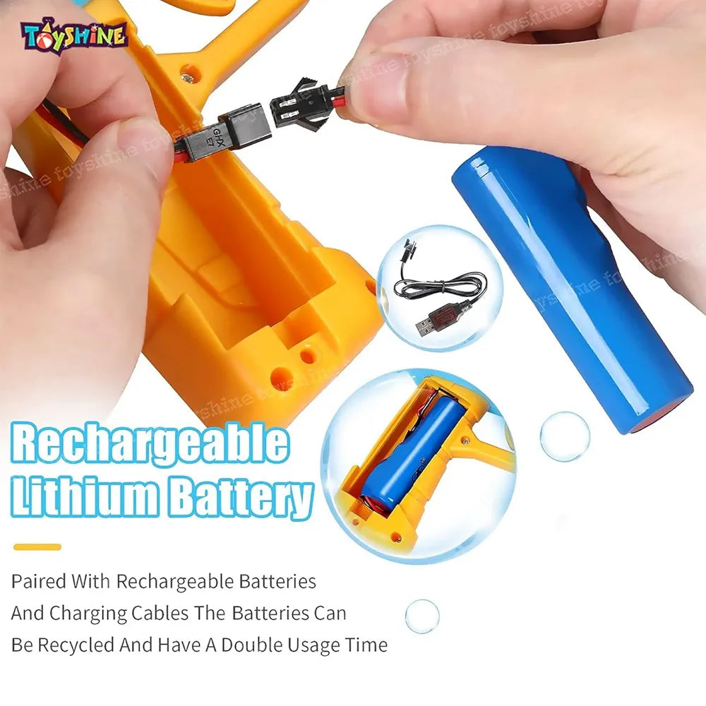 Bubble Gun Machine for Kids | Automatic Soap Bubble Blower with Light & Sound | Fun Outdoor Toy