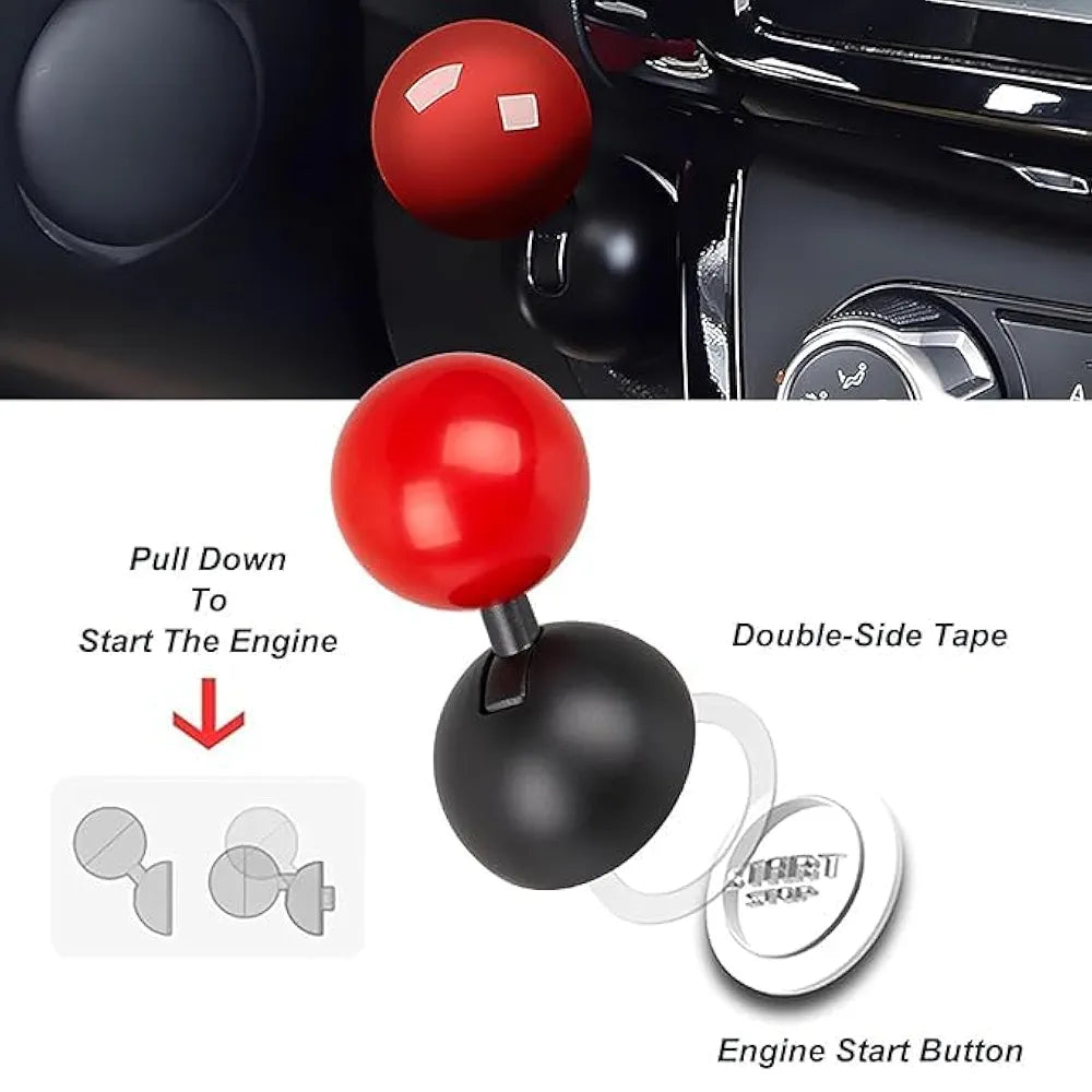 Car Push Start Button Rocker  Cover Ball Design (1 Pc)