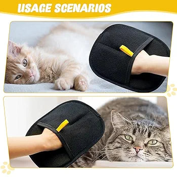 Pet Hair Removal Gloves | Gentle Grooming & Deshedding Gloves for Dogs & Cats | Massage & Loose Fur Remover