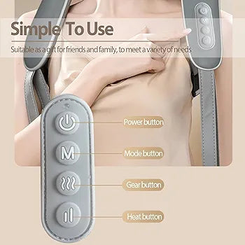 Electric Neck & Shoulder Massager with Heat | Rechargeable Deep Tissue Massage Device | Pain Relief & Relaxation Tool for Cervical, Back & Shoulder