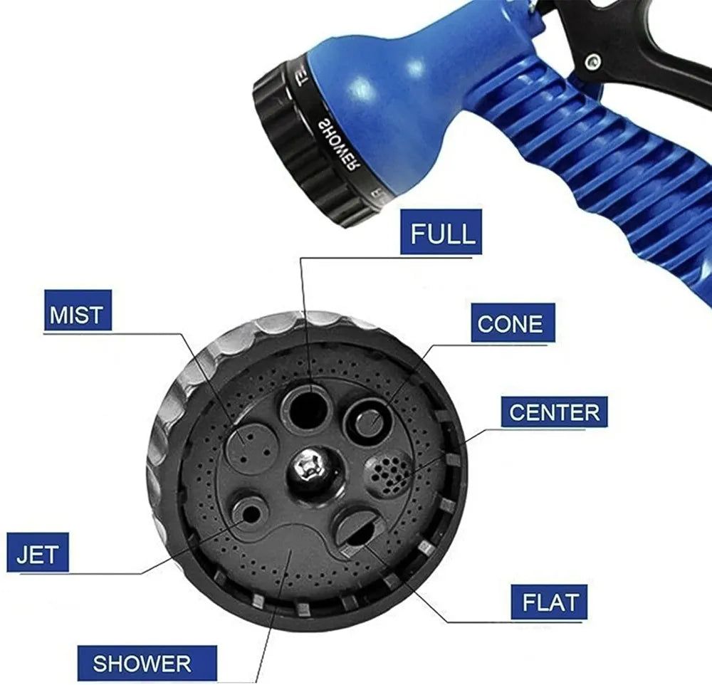 4 Metre Expandable Garden Hose | Magic Flexible Water Pipe with Spray Gun for Gardening & Car Cleaning (1 Set, Mixed Color)