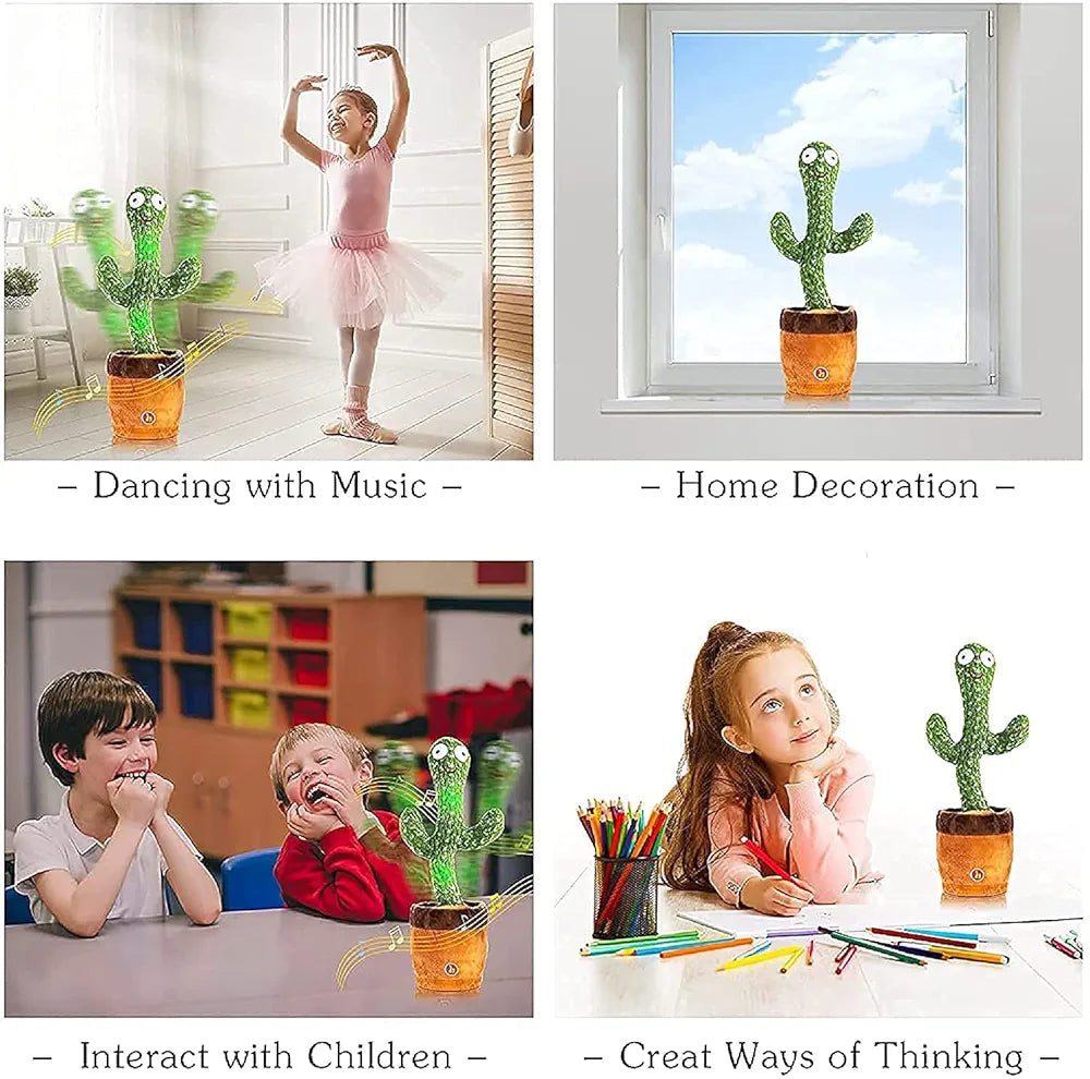 Dancing Cactus Toy with LED Lights & Music | Mimicry Talking Cactus Plush for Babies & Kids | Singing, Recording & Fun Interactive Toy
