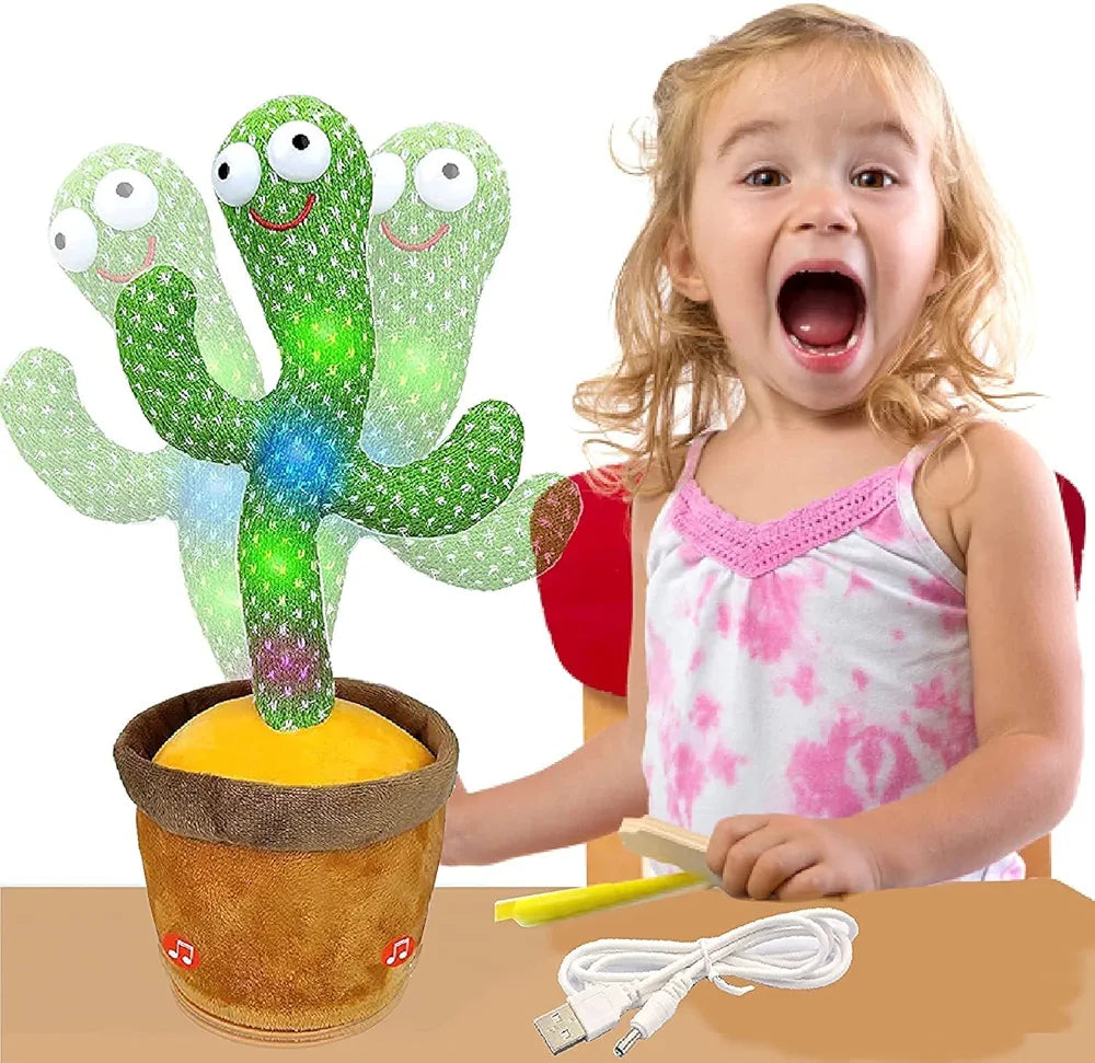 Dancing Cactus Toy with LED Lights & Music | Mimicry Talking Cactus Plush for Babies & Kids | Singing, Recording & Fun Interactive Toy