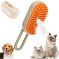 3-in-1 Steamy Pet Cat Brush | Steam Hair Remover, Grooming & Cleaning Brush | Gentle Vapor Pet Brush for Cats & Dogs