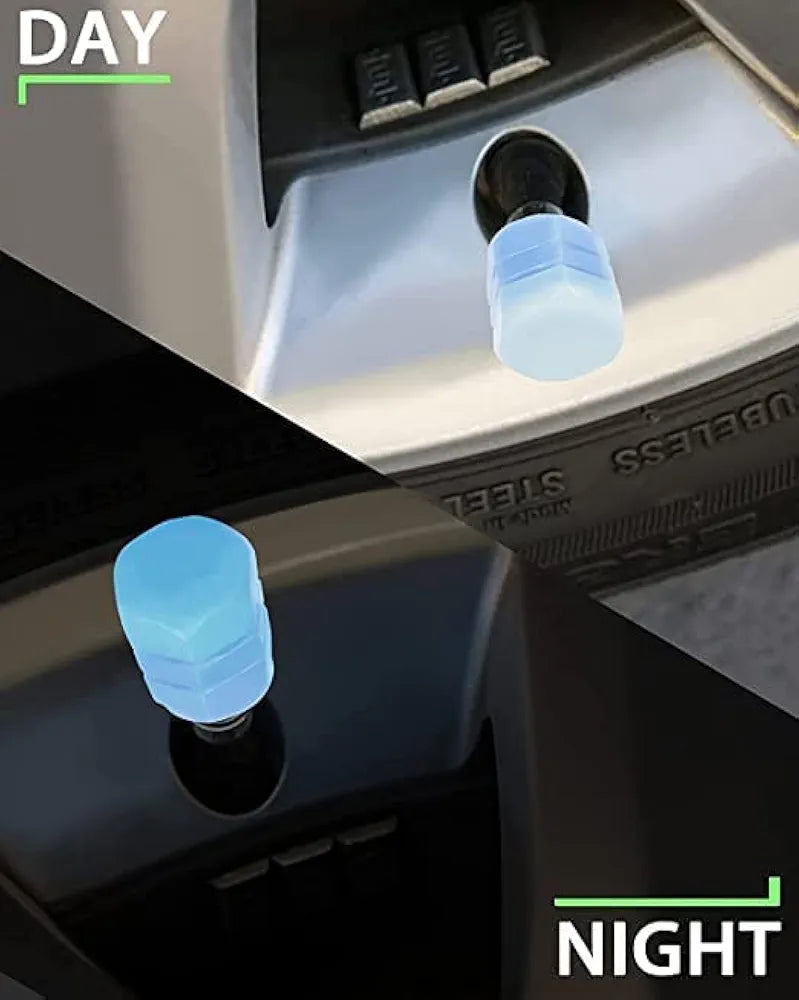 Tyre Valve Caps Luminous Glow Car Tire Valve Cap Covers Vaal Cap (100 Pcs Set)
