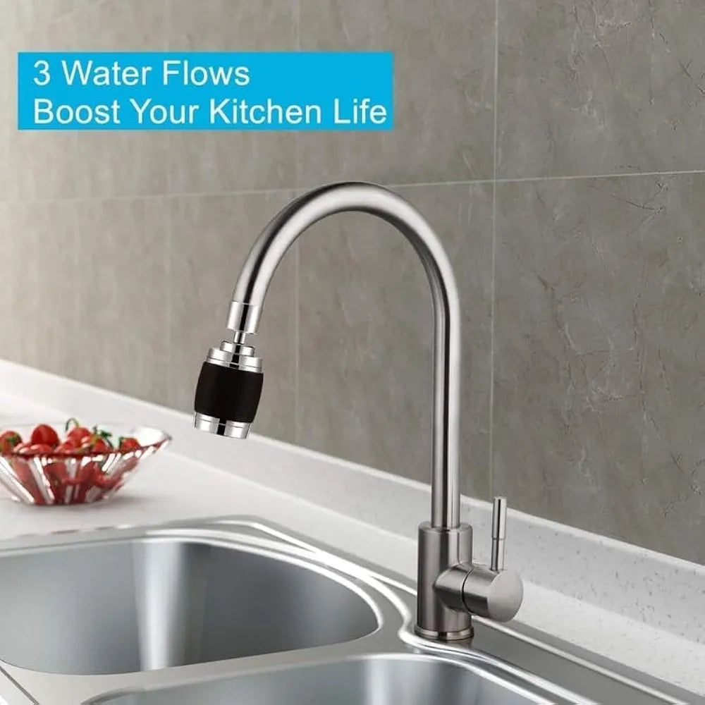 3 Modes Kitchen Sink Faucet | 360° Rotatable Tap Nozzle with Adjustable Spray Modes – Jet, Shower & Mist | Water Saving Faucet for Home & Kitchen
