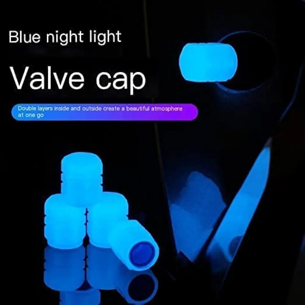 Tyre Valve Caps Luminous Glow Car Tire Valve Cap Covers Vaal Cap (100 Pcs Set)