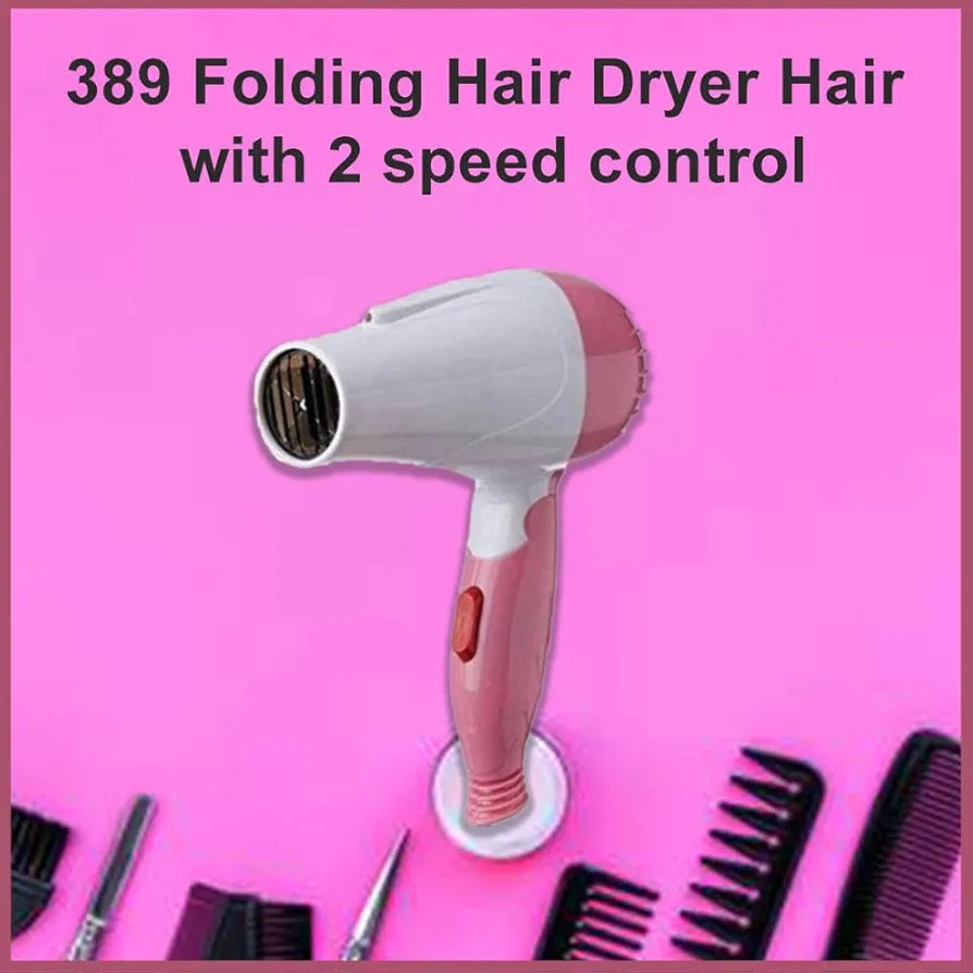 Travel Folding Hair Dryer | Portable Blow Dryer with 2 Speed Settings