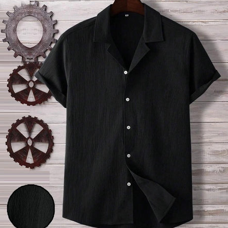 Black Structured Half Sleeve Shirt - BUYZ.IN | Trendsetter Men's wear
